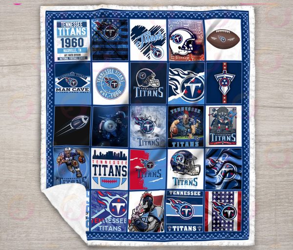 NFL Tennessee Titans Quilt, Fleece Blanket, Sherpa Fleece Blanket