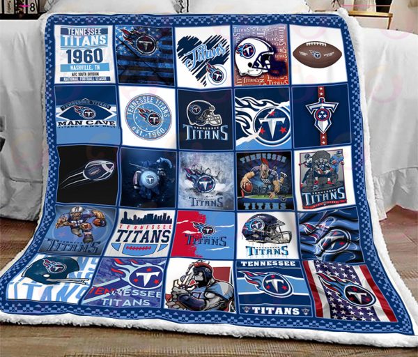 NFL Tennessee Titans Quilt, Fleece Blanket, Sherpa Fleece Blanket