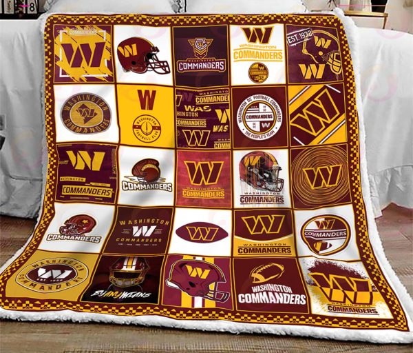 NFL Washington Commanders Quilt, Fleece Blanket, Sherpa Fleece Blanket