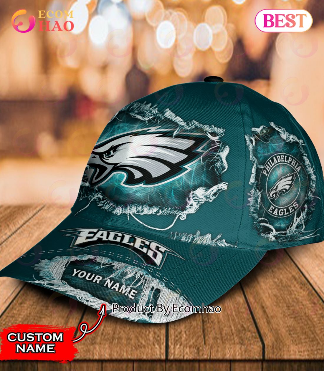 Philadelphia Eagles Logo NFL Fans Hat Cap Custom Name - Banantees