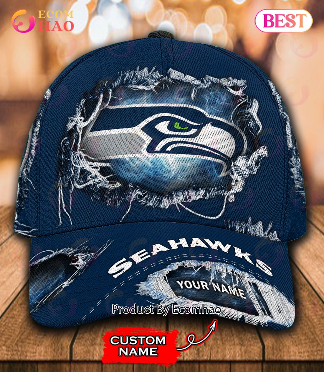 NFL Seattle Seahawks Cap Custom Name