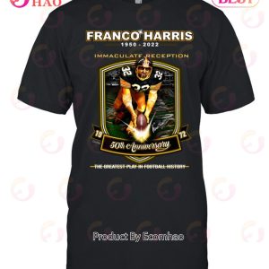 Franco Harris 1950-2022 Immaculate reception 50th anniversary signature  shirt - Guineashirt Premium ™ LLC