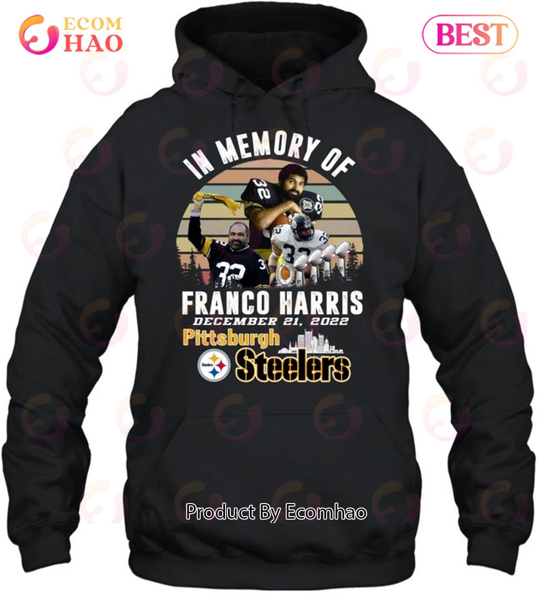 In Memory Of Franco Harris December 21, 2022 Pittsburgh Steelers T-Shirt