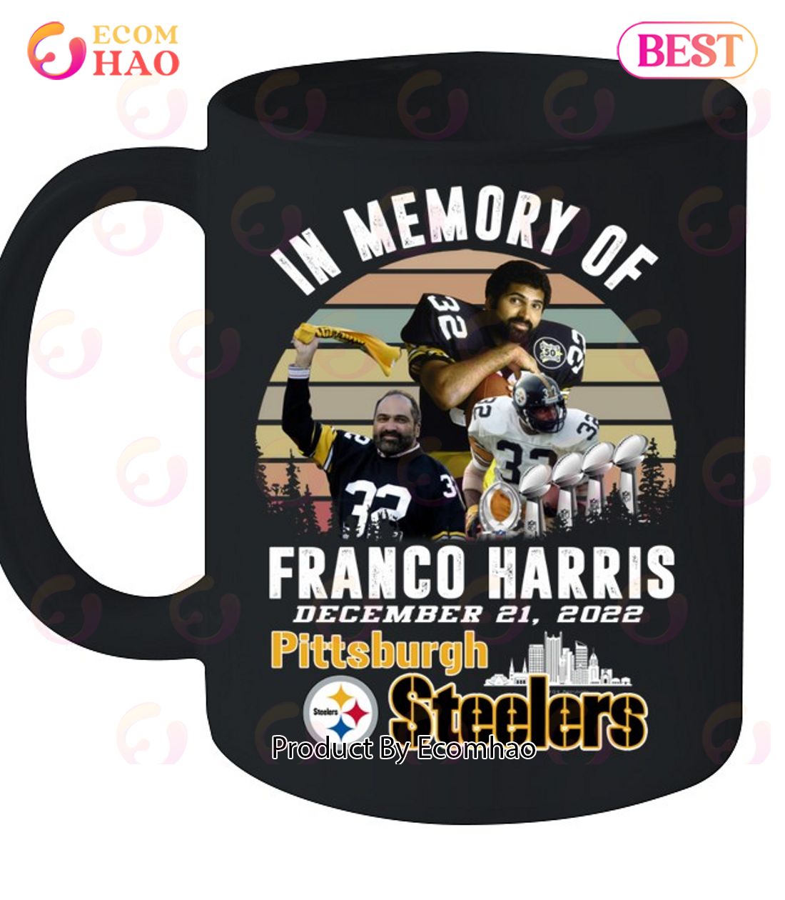 In memory of december 21,2022 Franco Harris Pittsburgh Steelers 1972-1983  thank you for the memories signature shirt, hoodie, longsleeve, sweatshirt,  v-neck tee