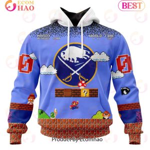 NHL Buffalo Sabres Special Kits With Super Mario Game Design 3D Hoodie