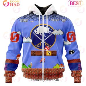 NHL Buffalo Sabres Special Kits With Super Mario Game Design 3D Hoodie