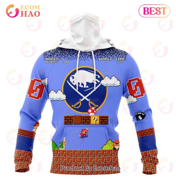 NHL Buffalo Sabres Special Kits With Super Mario Game Design 3D Hoodie