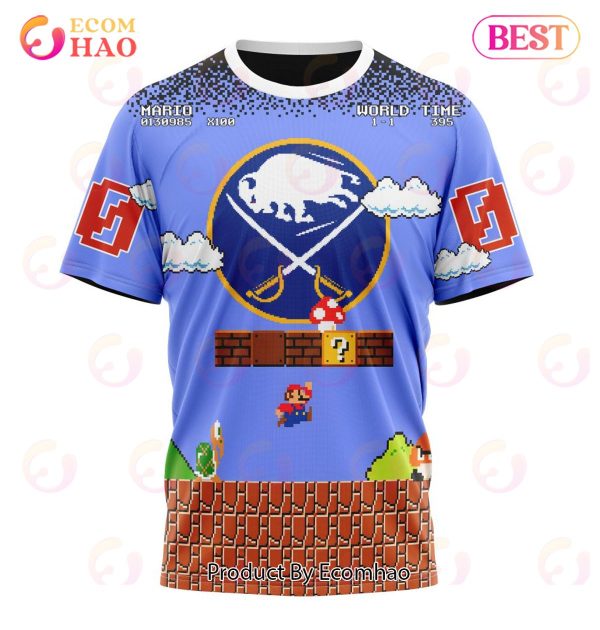 NHL Buffalo Sabres Special Kits With Super Mario Game Design 3D Hoodie