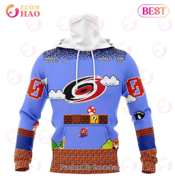 NHL Carolina Hurricanes Special Kits With Super Mario Game Design 3D Hoodie