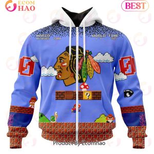 NHL Chicago Blackhawks Special Kits With Super Mario Game Design 3D Hoodie