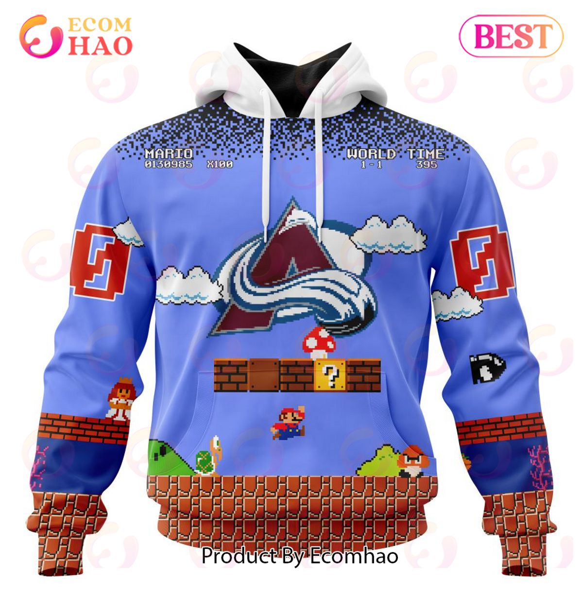 NHL Calgary Flames Special Kits With Super Mario Game Design 3D Hoodie