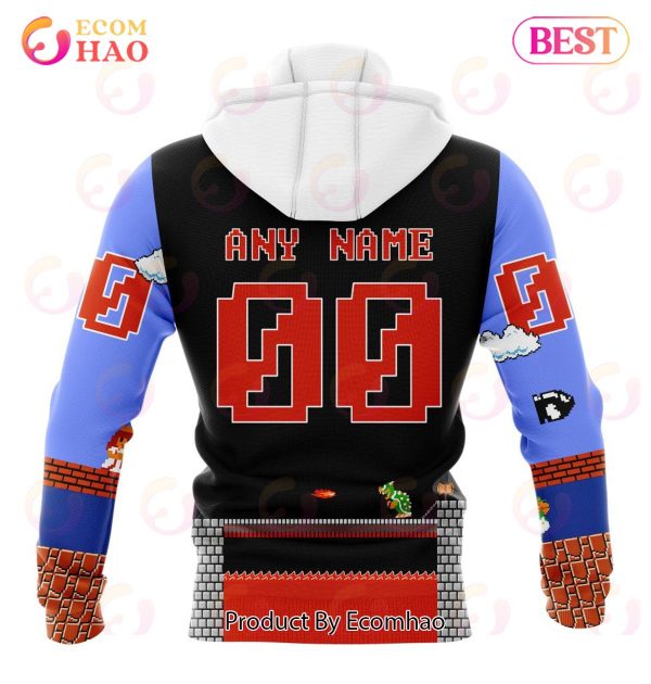 NHL Colorado Avalanche Special Kits With Super Mario Game Design 3D Hoodie