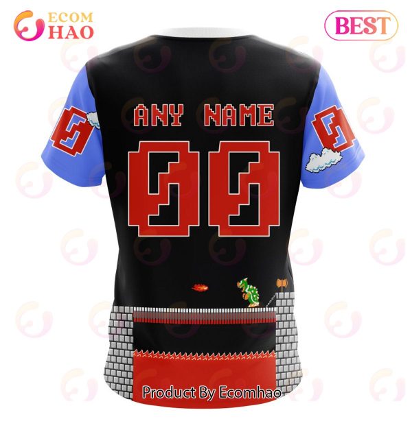 NHL Colorado Avalanche Special Kits With Super Mario Game Design 3D Hoodie