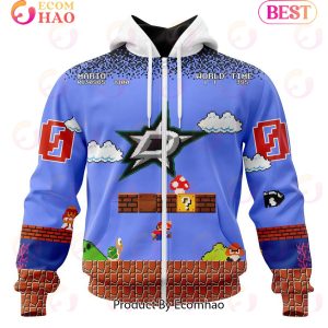 NHL Dallas Stars Special Kits With Super Mario Game Design 3D Hoodie