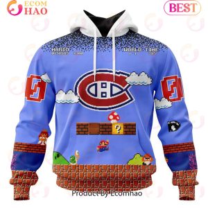 NHL Montreal Canadiens Special Kits With Super Mario Game Design 3D Hoodie