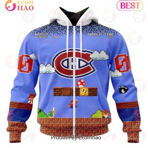 NHL Montreal Canadiens Special Kits With Super Mario Game Design 3D Hoodie