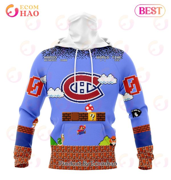 NHL Montreal Canadiens Special Kits With Super Mario Game Design 3D Hoodie