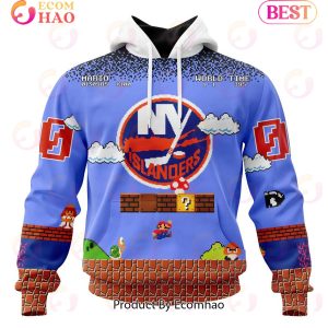 NHL New York Islanders Special Kits With Super Mario Game Design 3D Hoodie