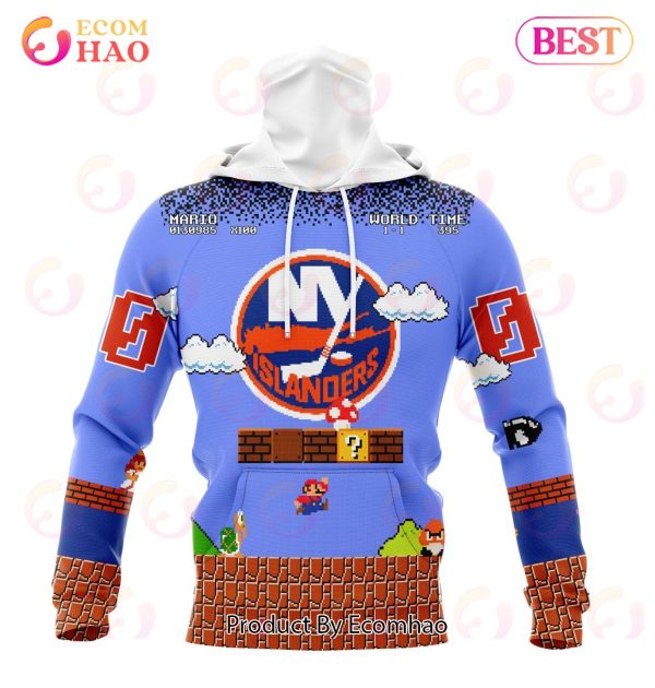 NHL New York Islanders Special Kits With Super Mario Game Design 3D Hoodie