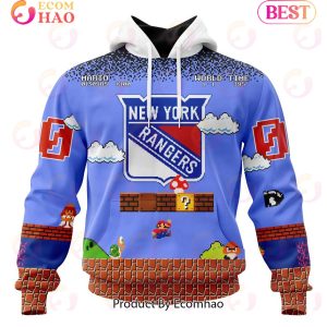 NHL New York Rangers Special Kits With Super Mario Game Design 3D Hoodie