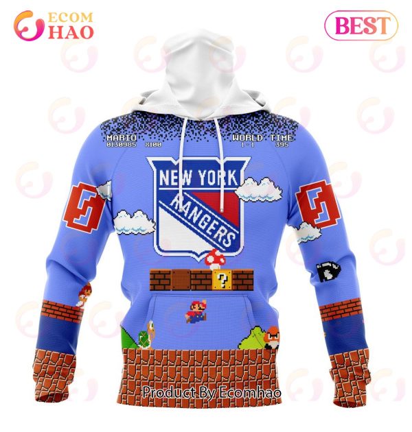 NHL New York Rangers Special Kits With Super Mario Game Design 3D Hoodie