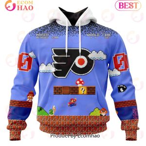 NHL Philadelphia Flyers Special Kits With Super Mario Game Design 3D Hoodie