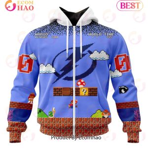 NHL Tampa Bay Lightning Special Kits With Super Mario Game Design 3D Hoodie