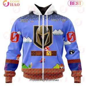 NHL Vegas Golden Knights Special Kits With Super Mario Game Design 3D Hoodie