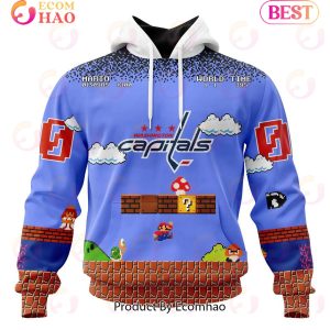 NHL Washington Capitals Special Kits With Super Mario Game Design 3D Hoodie