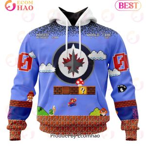 NHL Winnipeg Jets Special Kits With Super Mario Game Design 3D Hoodie