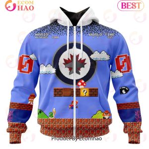 NHL Winnipeg Jets Special Kits With Super Mario Game Design 3D Hoodie