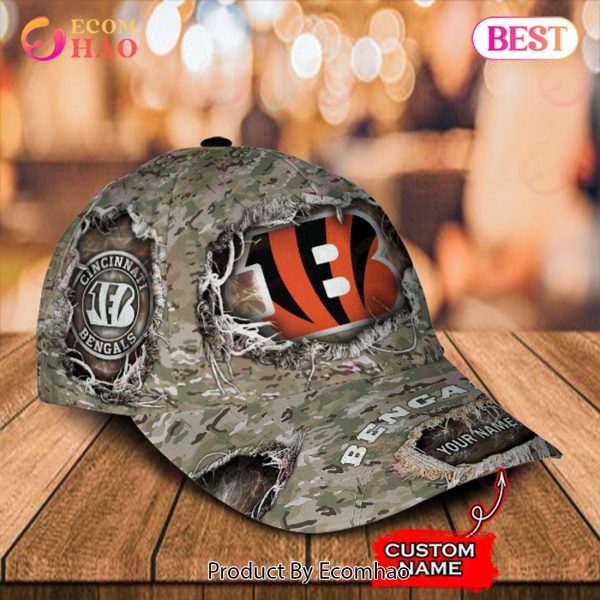 Cincinnati Bengals Hand Bones NFL Custom Name Classic Cap - Shoptml