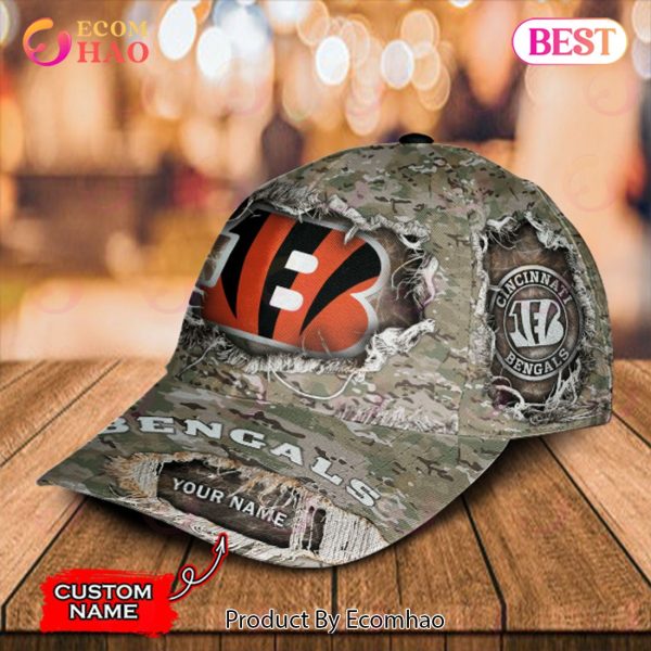 Cincinnati Bengals Hand Bones NFL Custom Name Classic Cap - Shoptml