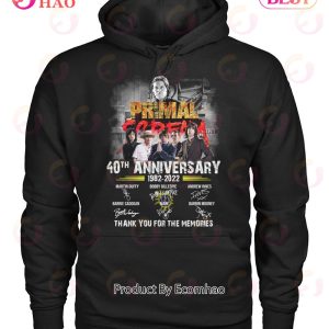 Primal Scream 40th Anniversary 1982 – 2022 Thank You For The Memories T-Shirt