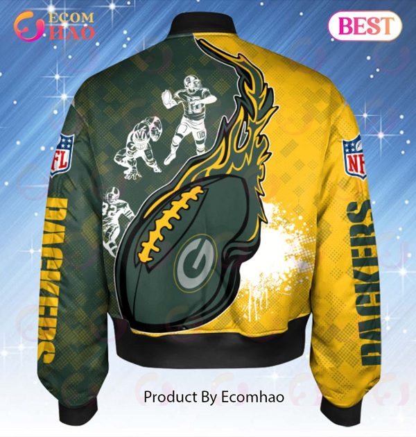 Green Bay Packers Nlf Fan Sugar Skull 3d Jersey Fleece Bomber Jacket