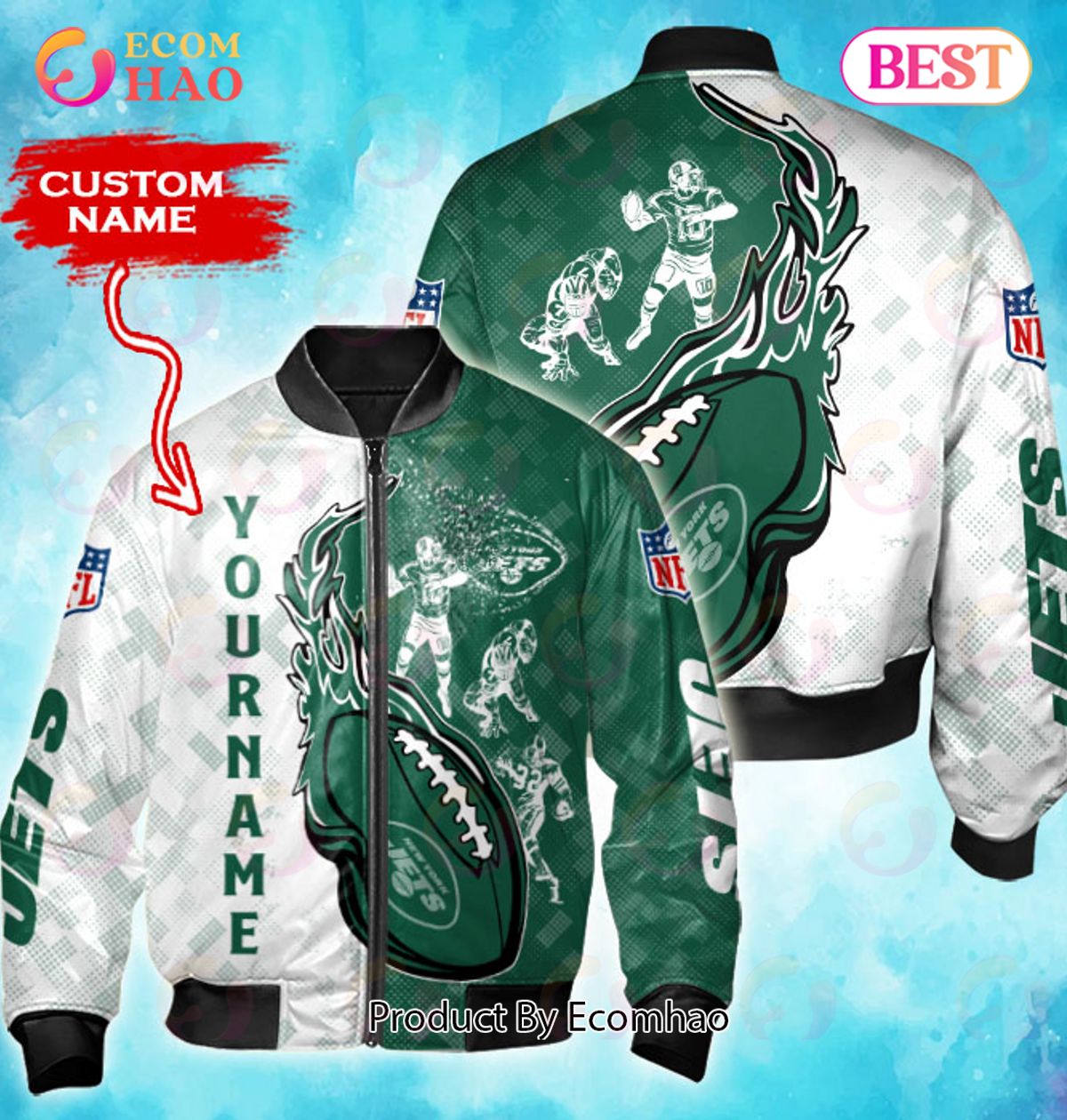 NFL New York Jets Custom Name Bomber Jacket Shirt