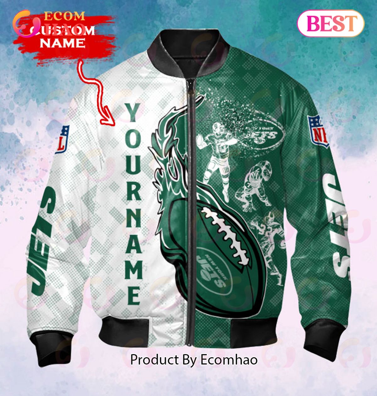 NFL New York Jets Custom Name Bomber Jacket Shirt