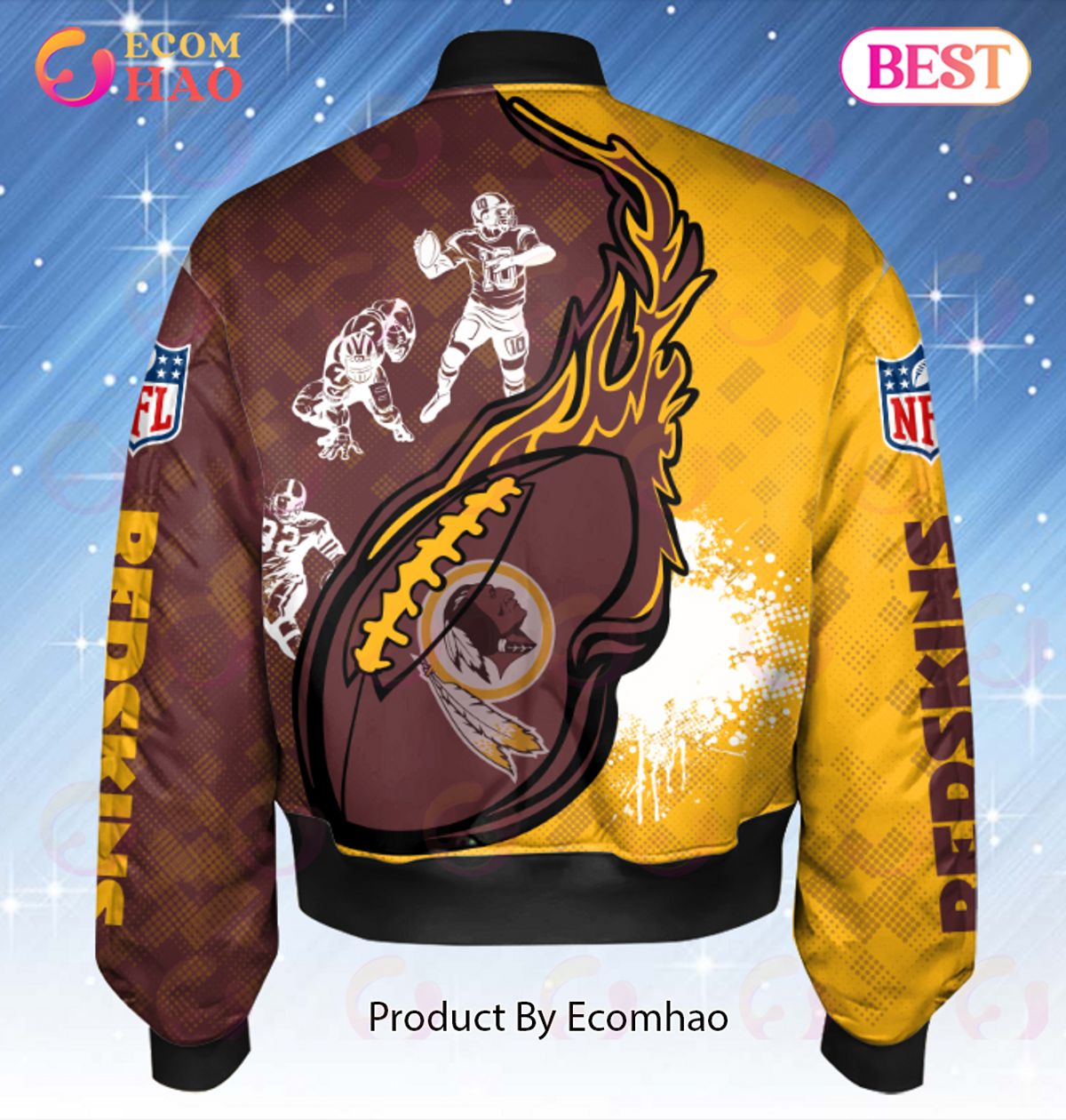 NFL Washington Redskins Custom Name Bomber Jacket Shirt - Ecomhao Store
