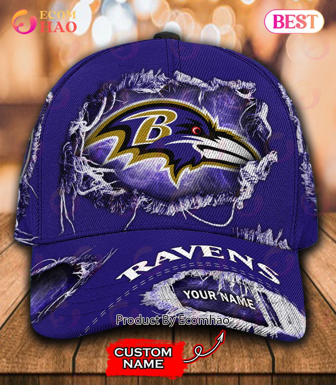 NFL Baltimore Ravens Cap Custom Name