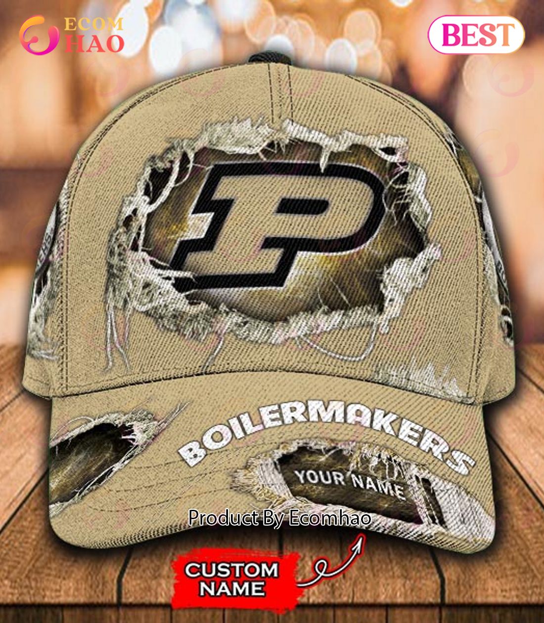 NCAA Purdue Boilermakers Custom Name Classic Cap