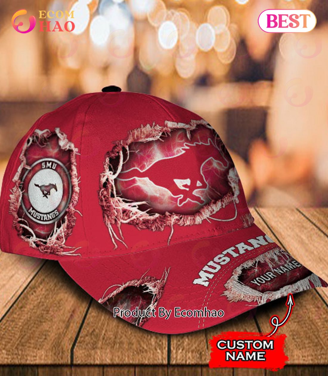 NCAA SMU Mustangs Cap Custom Name