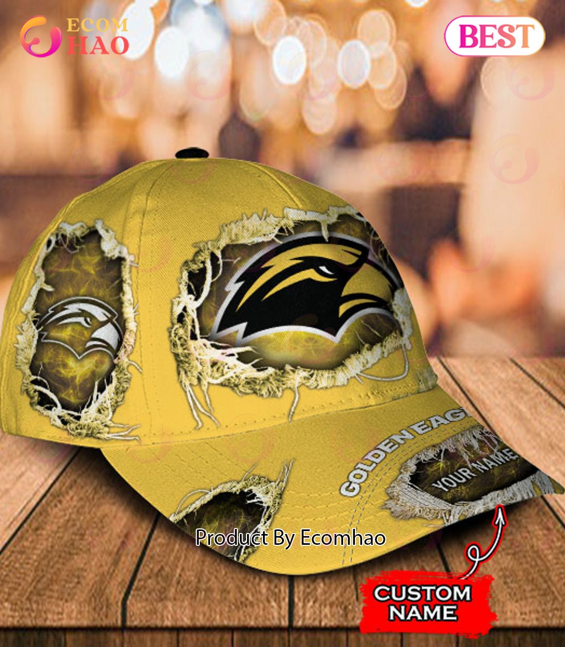 NCAA Southern Miss Golden Eagles Cap Custom Name