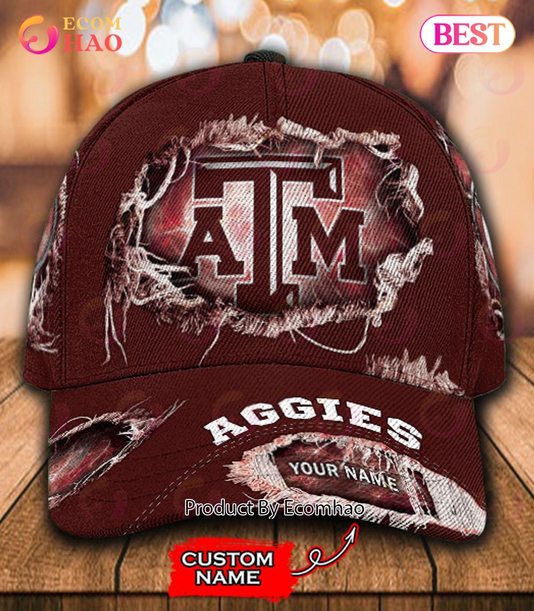 NCAA Texas A&M Aggies Cap Custom Name