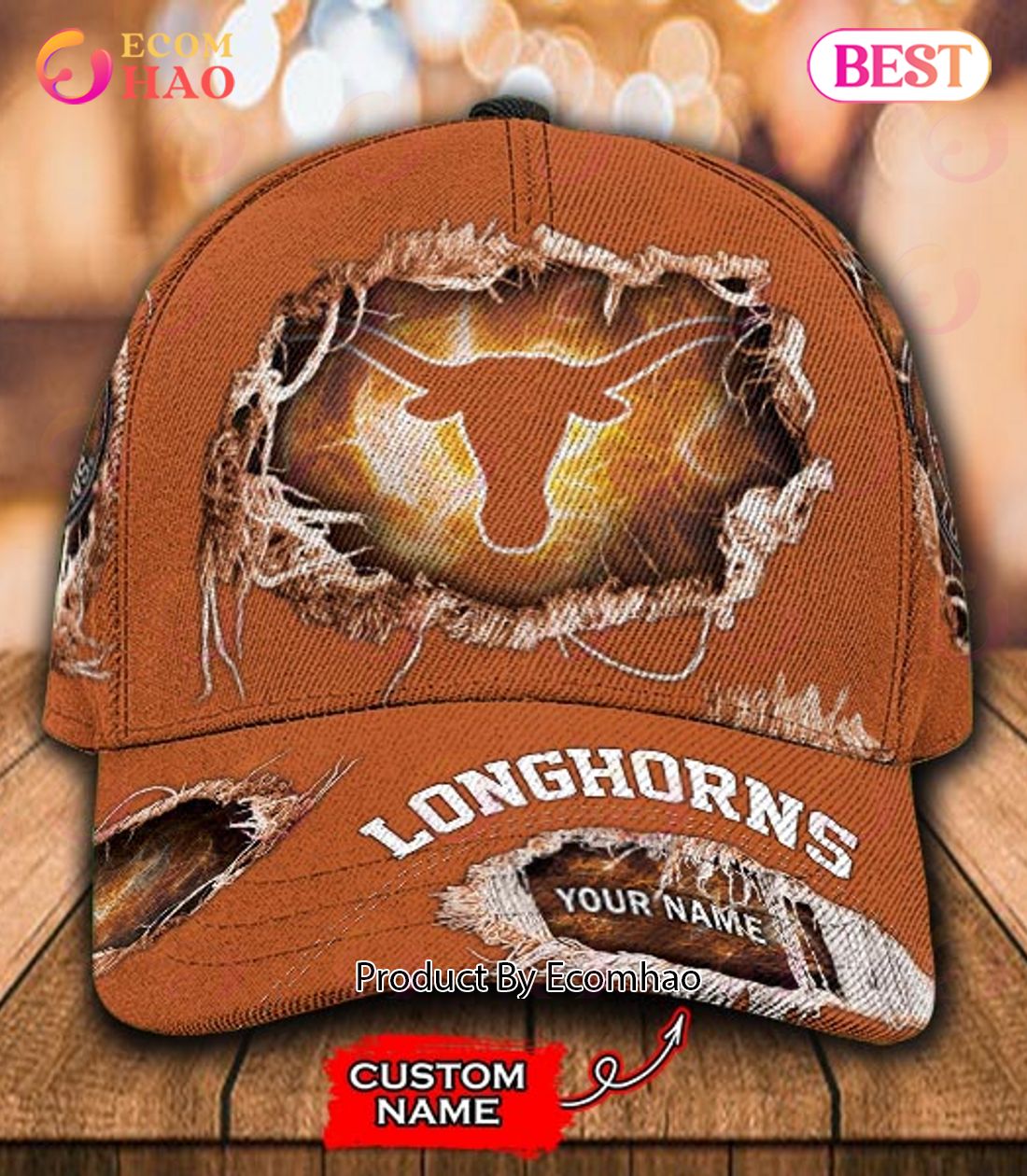 NCAA Texas Longhorns Custom Name Classic Cap