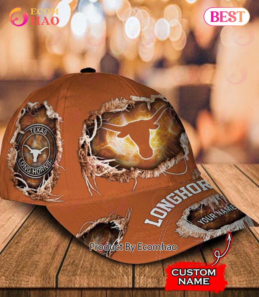 NCAA Texas Longhorns Custom Name Classic Cap