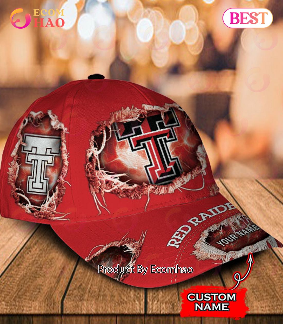 NCAA Texas Tech Red Raiders Cap Custom Name