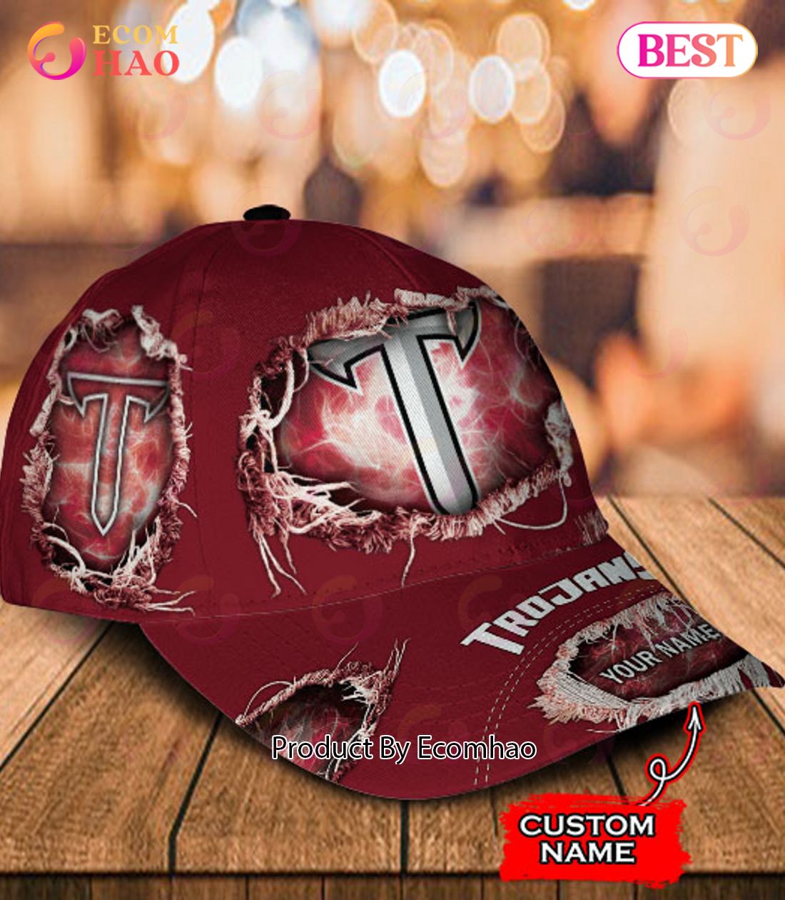 NCAA Troy Trojans Cap Custom Name