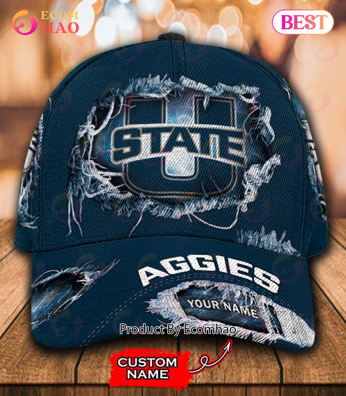 NCAA Utah State Aggies Cap Custom Name
