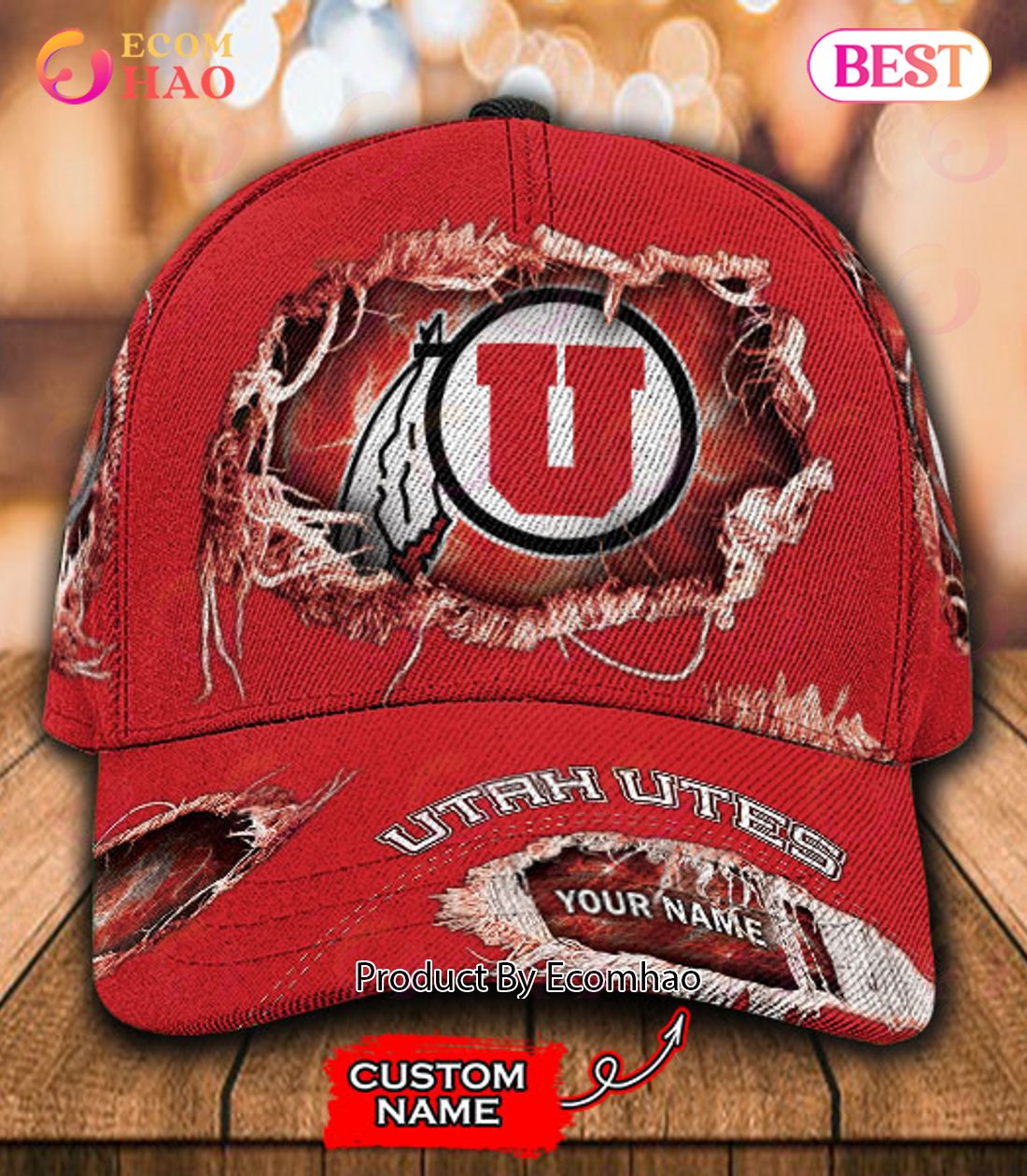 NCAA Utah Utes Cap Custom Name