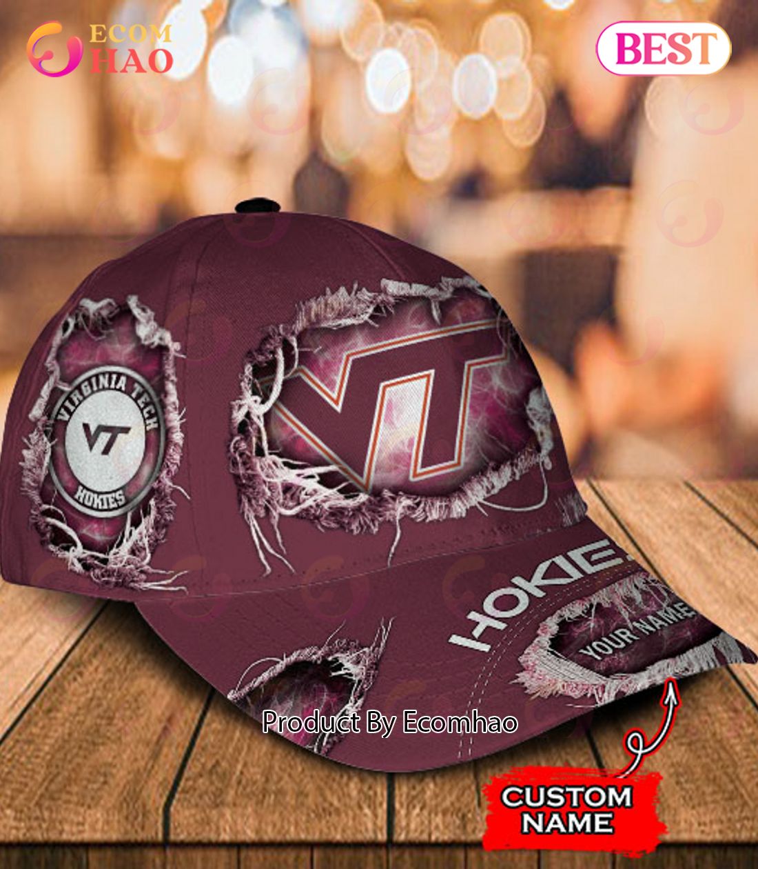 NCAA Virginia Tech Hokies Cap Custom Name